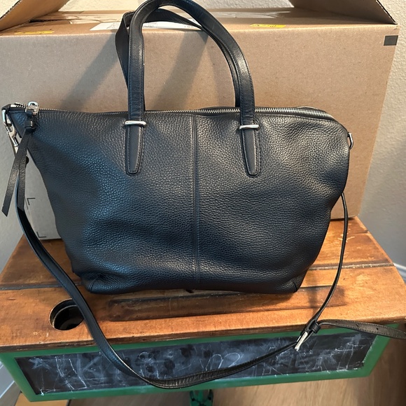 Coach Black Pebbled Leather Tote - Picture 2 of 3